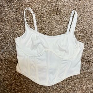Gilly Hicks Corset Cropped Tank Top White Underwire Medium Party Club Nightlife